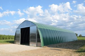 Exterior view of plastic hall tunnel