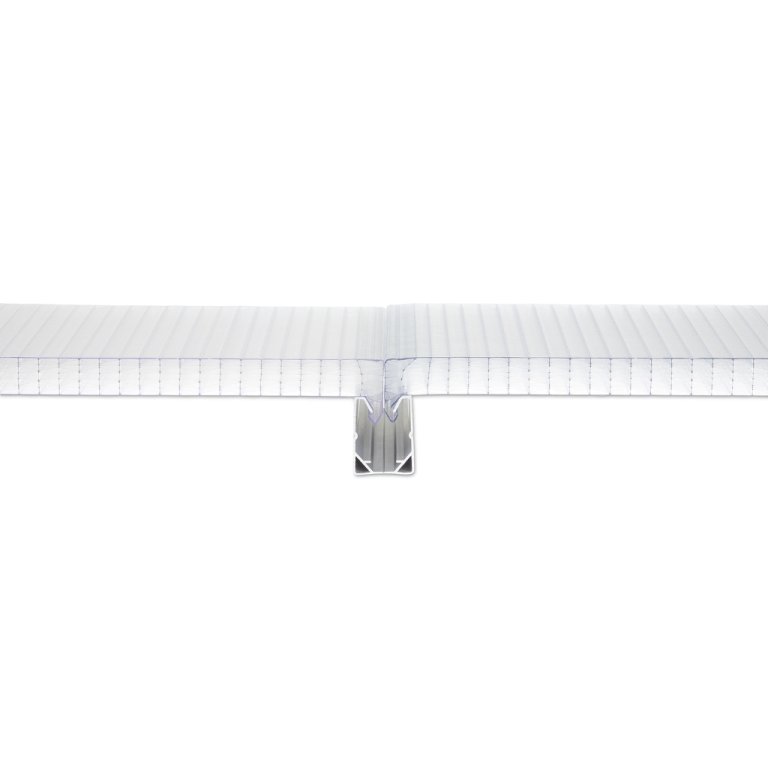 Two connected multiwall polycarbonate panels