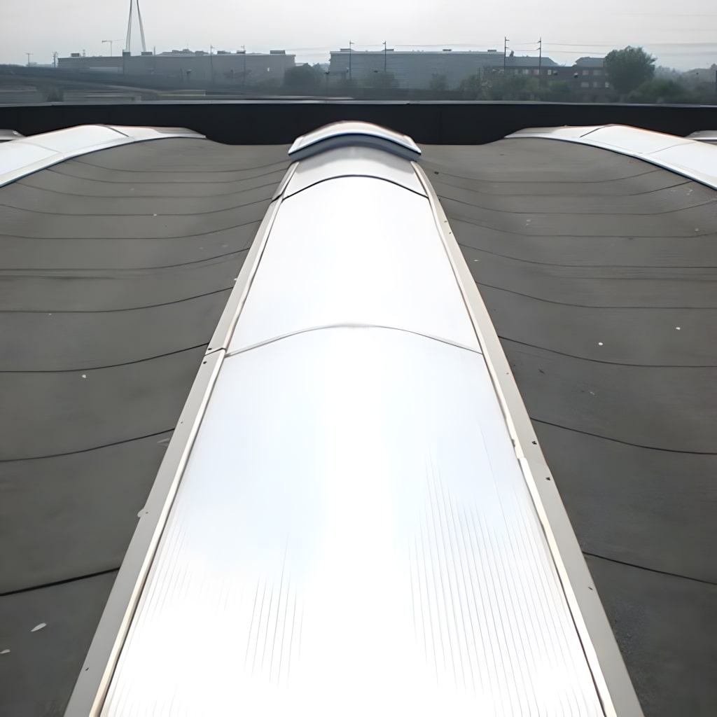 Self-supporting multiwall polycarbonate dome skylight system roof
