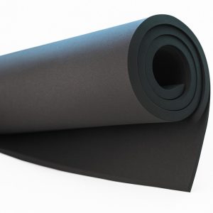 Roll of black micro-cellular rubber