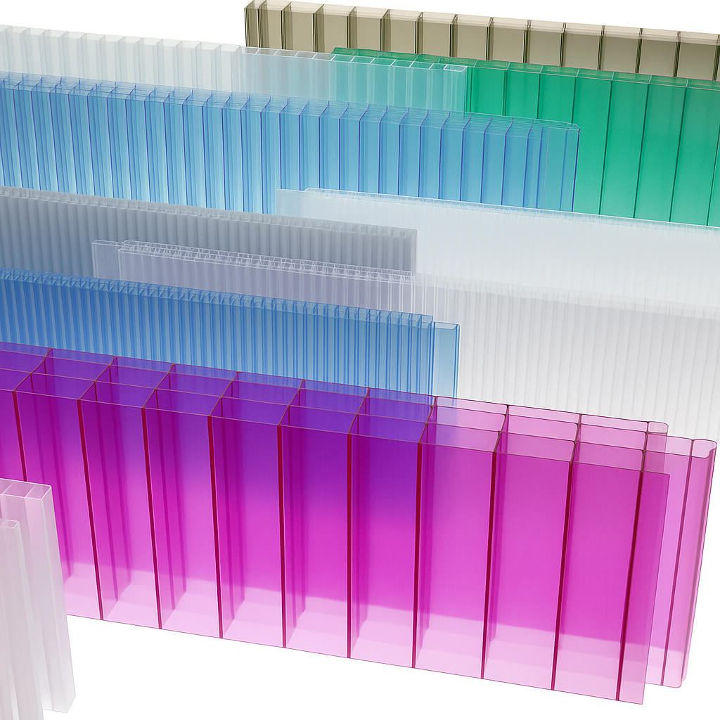 Multicolour channel polycarbonate system