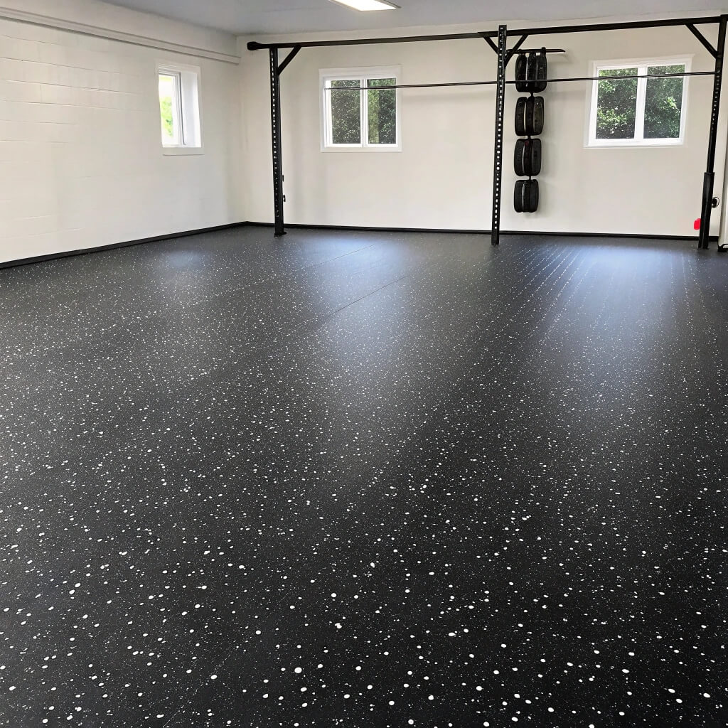 Gym with rubber floor
