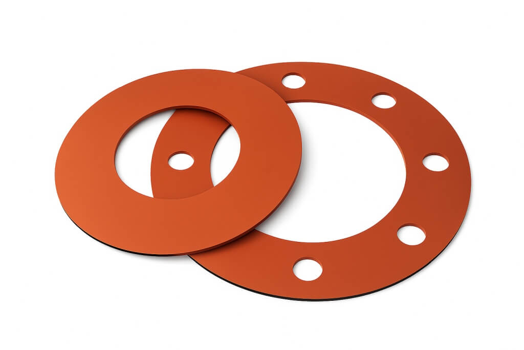 Orange VMQ rubber gaskets